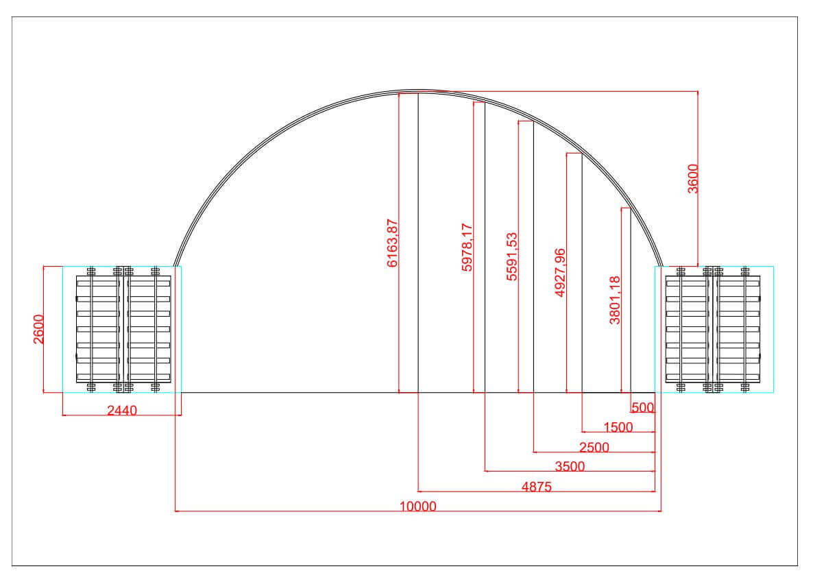 10x12m Konténer Sátor 40 Lábas Konténerhez