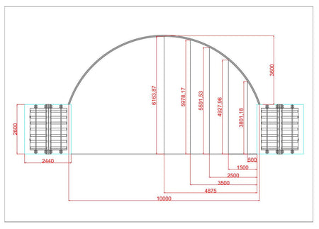 10x6m Konténer Sátor 20 lábas konténerhez