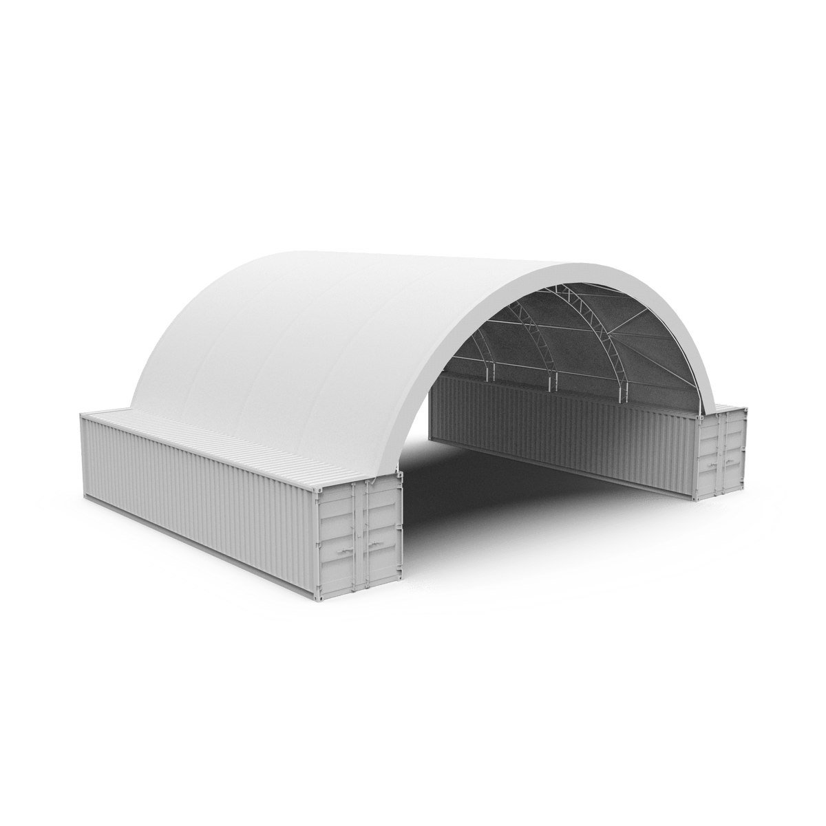  12m x 12m Corturi pe containere cu schelet dublu Alb