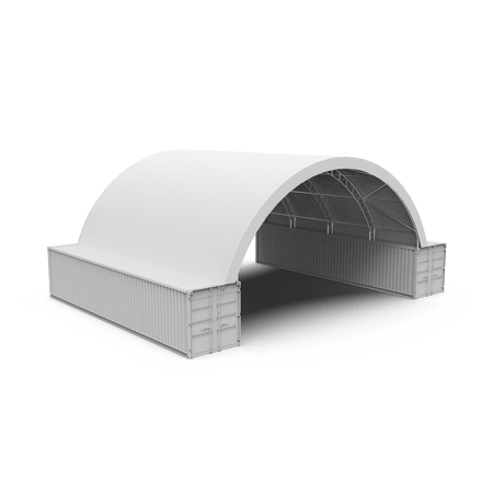  12m x 12m Corturi pe containere cu schelet dublu Alb