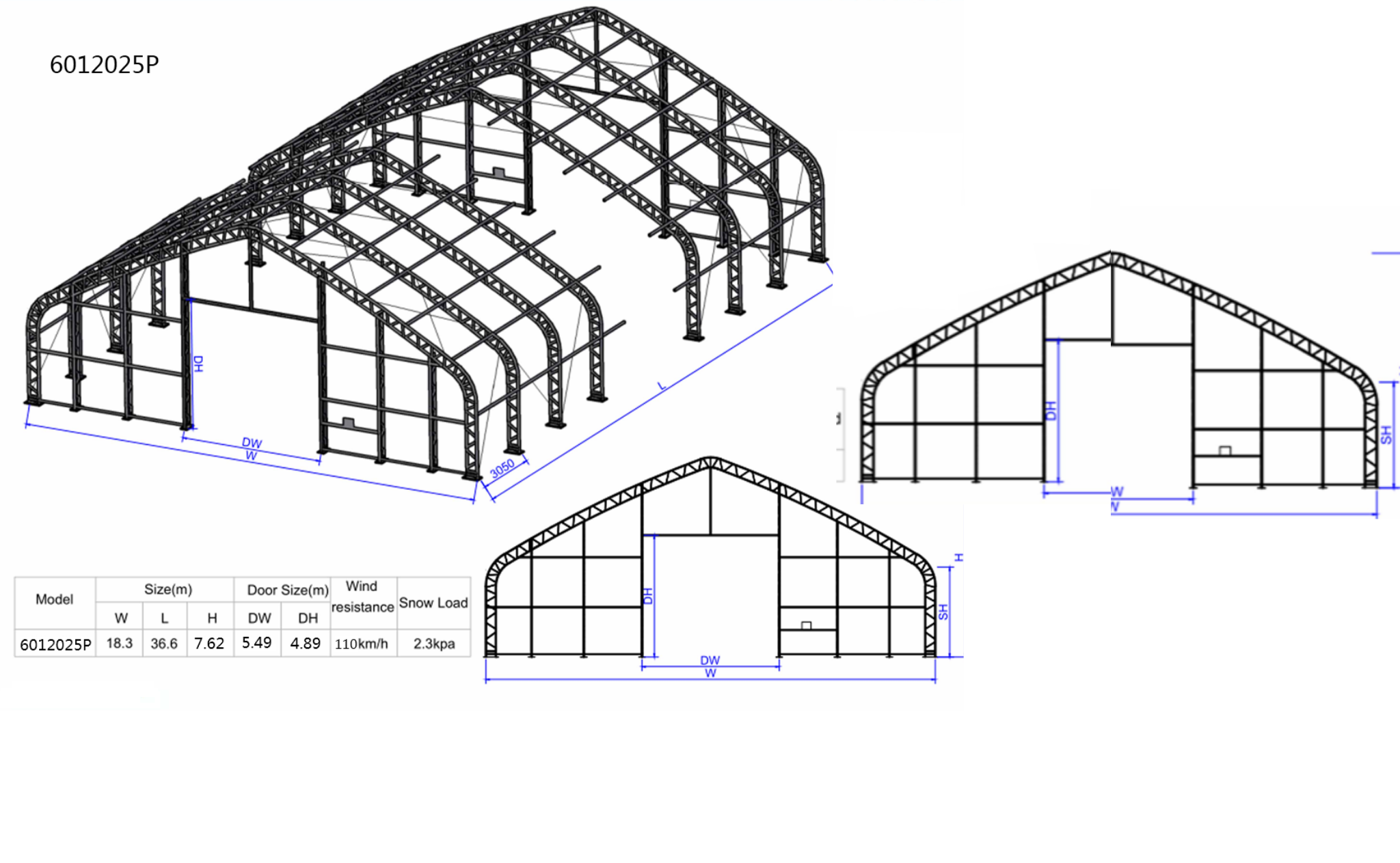  18x36 m Duplavas Ponyva csarnok/Raktársátor